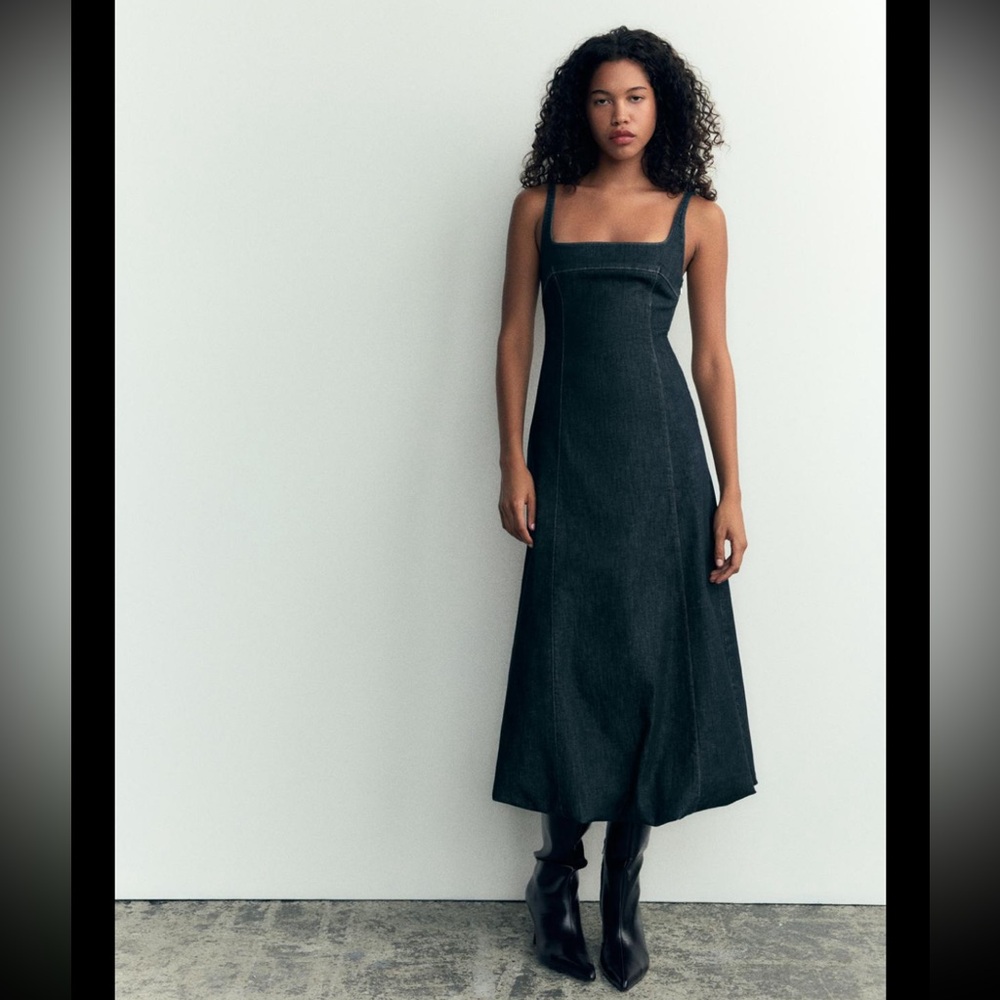 Zara denim balloon dress